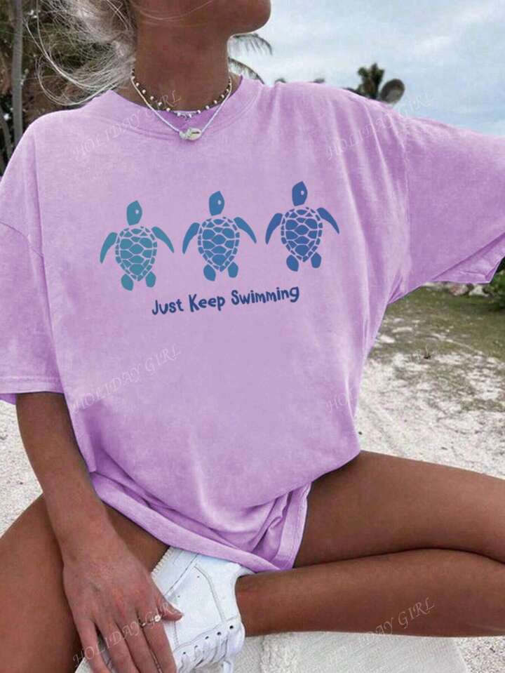 Just Keep Swimming Ladies T-Shirt