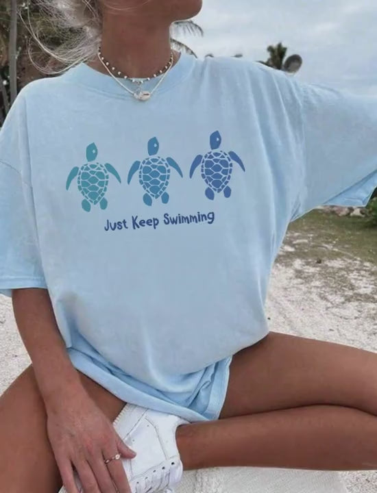 Just Keep Swimming Ladies T-Shirt